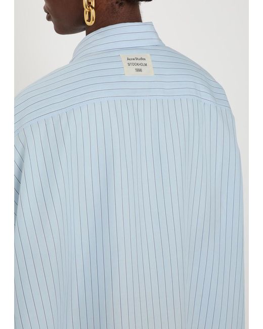 Acne Blue Striped Woven Shirt