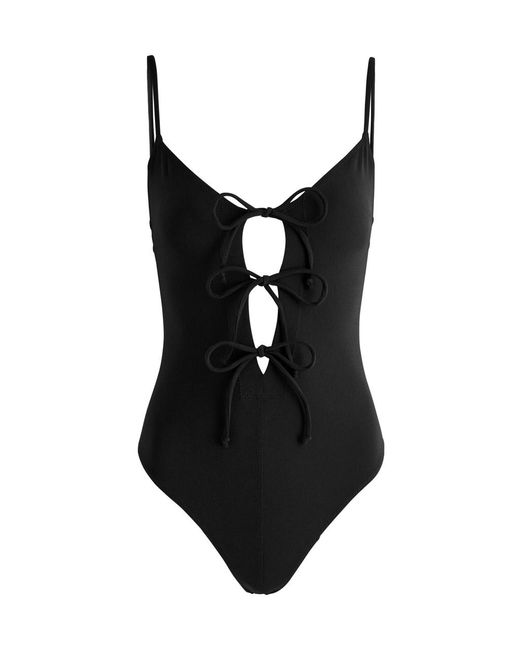 Lisa Marie Fernandez Black Three Tie Maillot Swimsuit