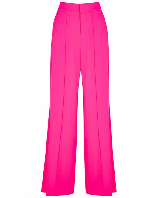 Alice + Olivia Alice + Olivia Knox Hot Pink Wide-leg Trousers