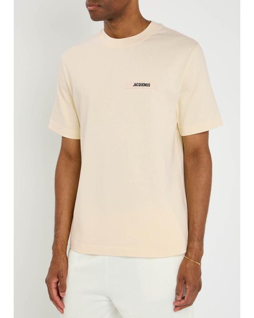 Jacquemus Natural Le T-Shirt Gros Grain Cotton T-Shirt for men