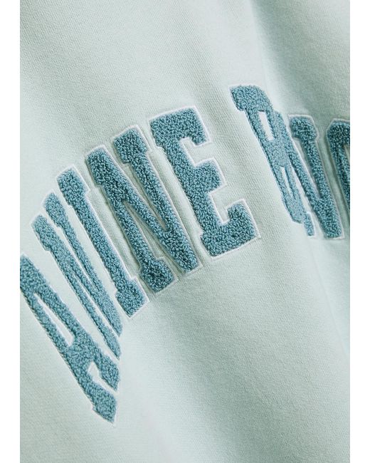 Anine Bing Blue Miles Logo-Appliquéd Cotton Sweatshirt