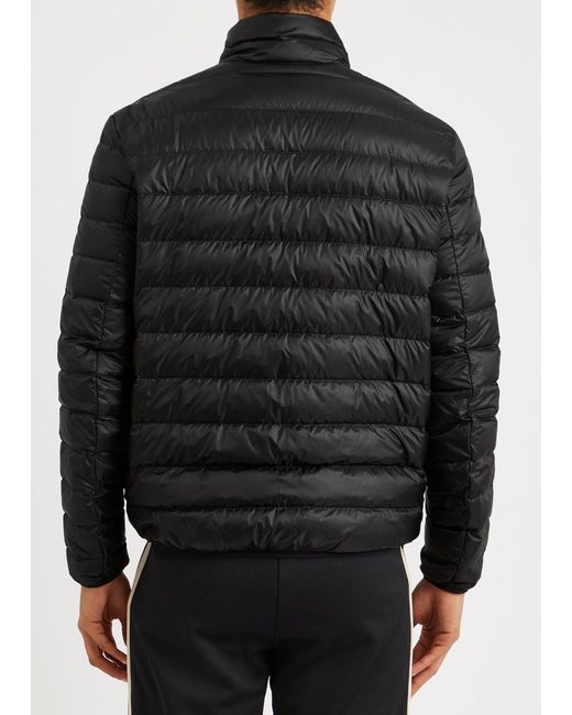 Palm Angels Black Logo Quilted Shell Jacket for men