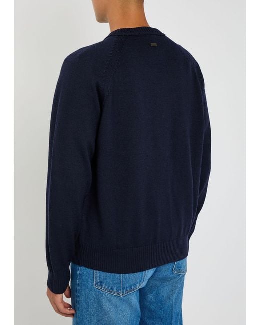 Tod's Blue Wool Jumper for men