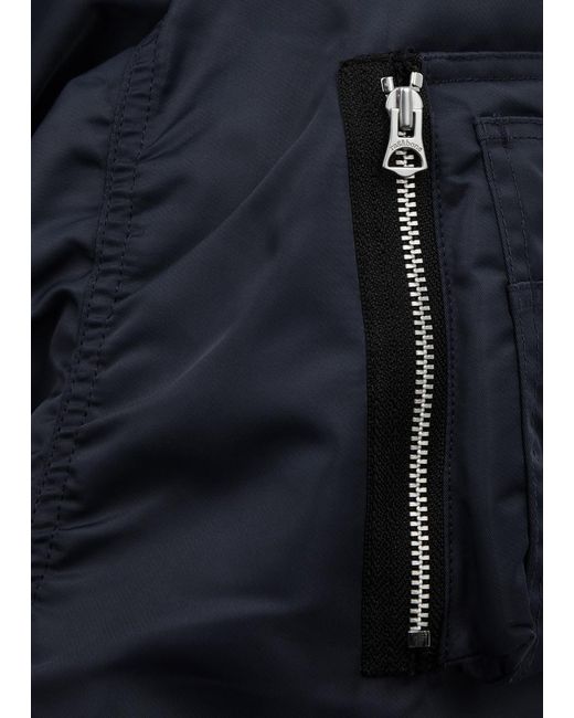 Rag & Bone Blue maggie Cropped Nylon Bomber Jacket