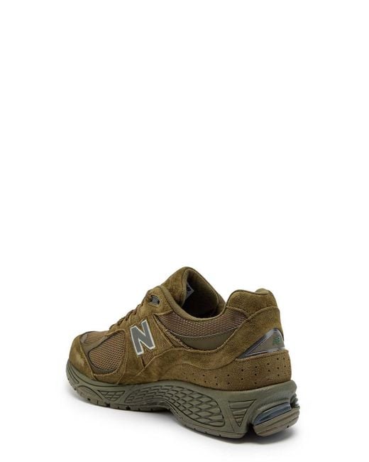 New Balance Green 2002R Panelled Suede And Mesh-Knit Sneakers for men
