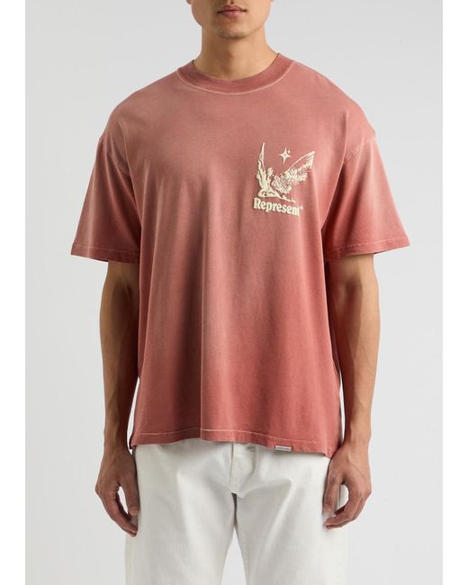 Represent Pink Spirits Of Summer Printed Cotton T-Shirt for men