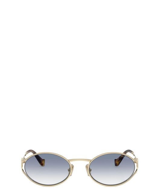 Miu Miu Blue Round-Frame Sunglasses