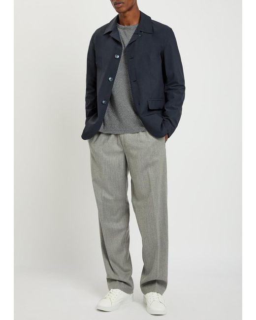 Herno Blue Woven Jacket for men