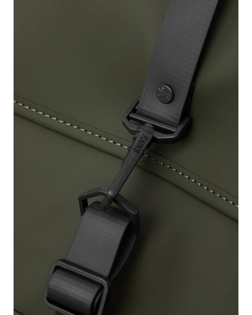 Rains Green Mini Rubberised Backpack