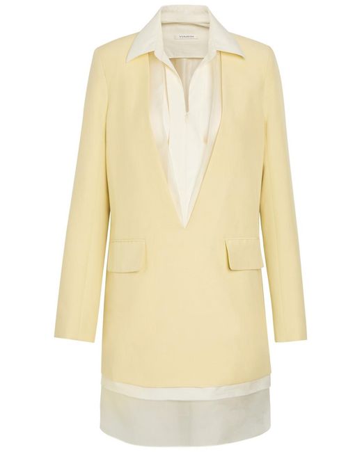 Voranida Yellow Nythera Layered Woven Mini Blazer Dress