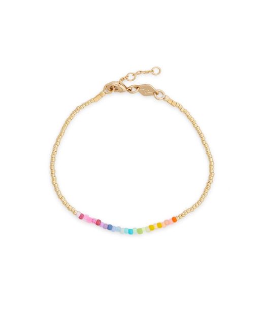 Anni Lu Golden Rainbow 18kt Gold plated Beaded Bracelet in White