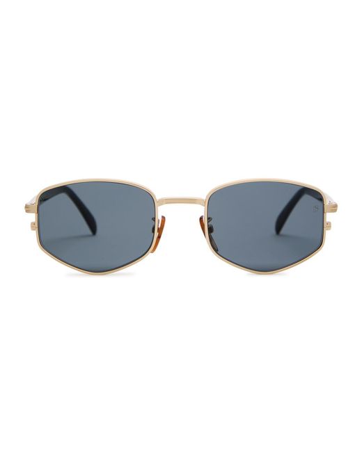 David Beckham Blue Square-Frame Sunglasses for men