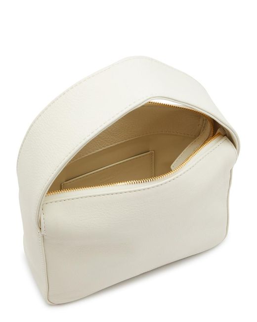 Khaite Gray Elena Small Leather Top Handle Bag