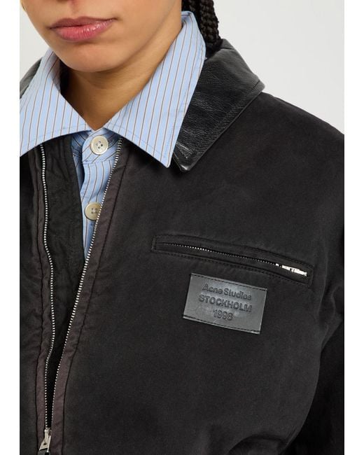 Acne Black Padded Twill Bomber Jacket