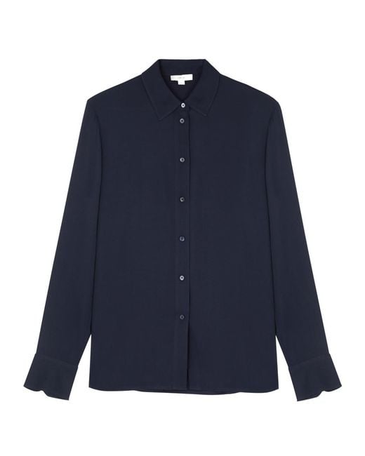 Vince Blue Stretch-silk Shirt