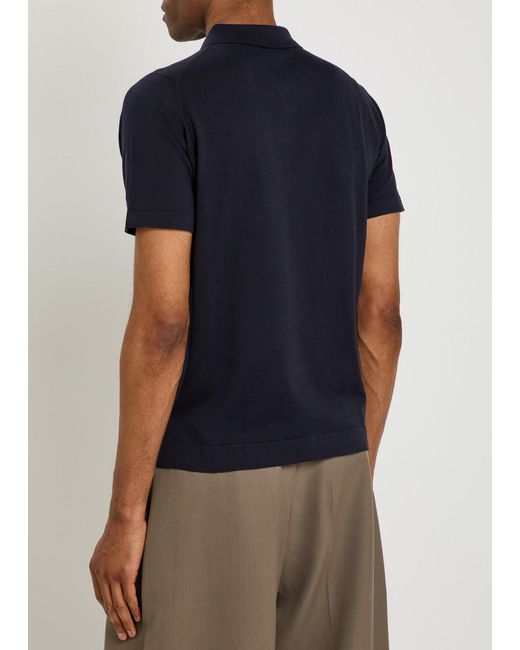 John Smedley Blue Folke Fine-Knit Cotton Shirt for men