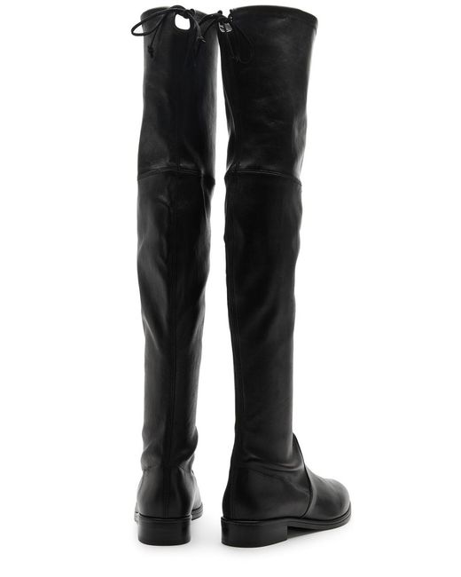Stuart Weitzman Black Lowland Bold Leather Over-the-knee Boots