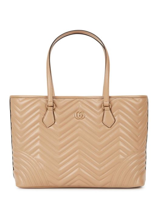 Gucci Natural gg Marmont 2.0 Leather Tote