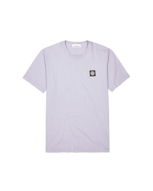 Stone Island Purple Lilac Logo-appliquéd Cotton T-shirt for men