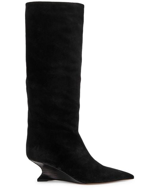 Paris Texas Black Nina 50 Suede Knee-High Boots