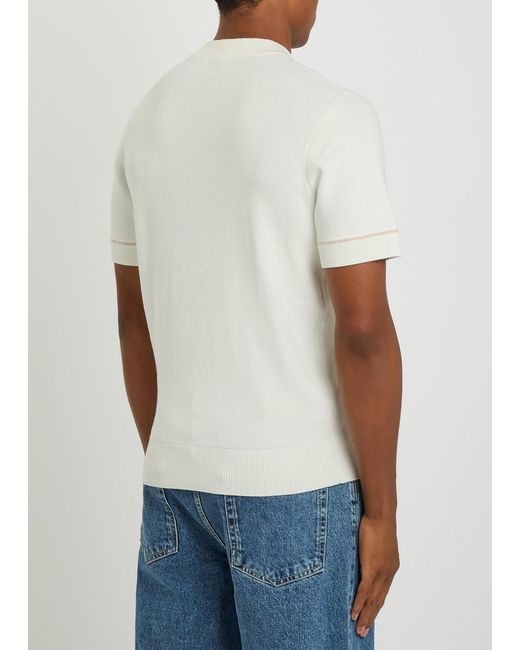 CHE White Casimir Knit Polo for men