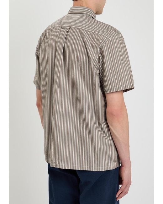 Forét Gray Striped Cotton Shirt for men