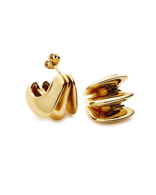 Missoma Metallic Hera Dome Triple Ridge 18Kt-Plated Earrings