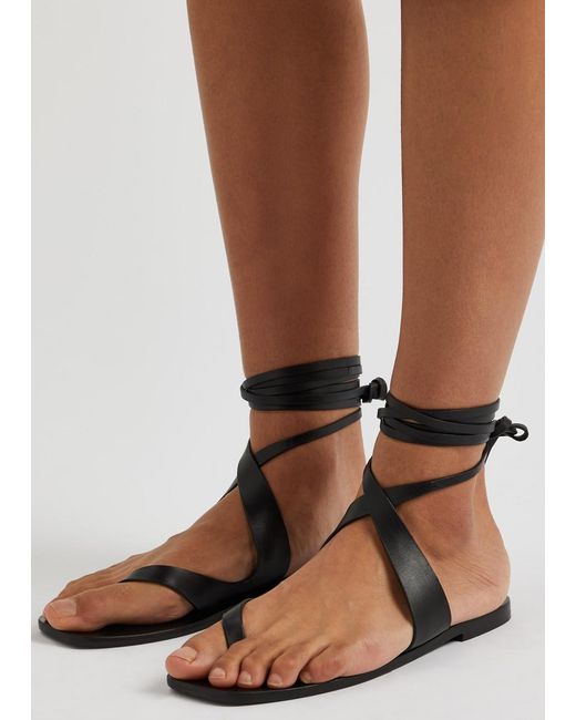 A.Emery Black A. Emery Margaux Lace-up Leather Sandals