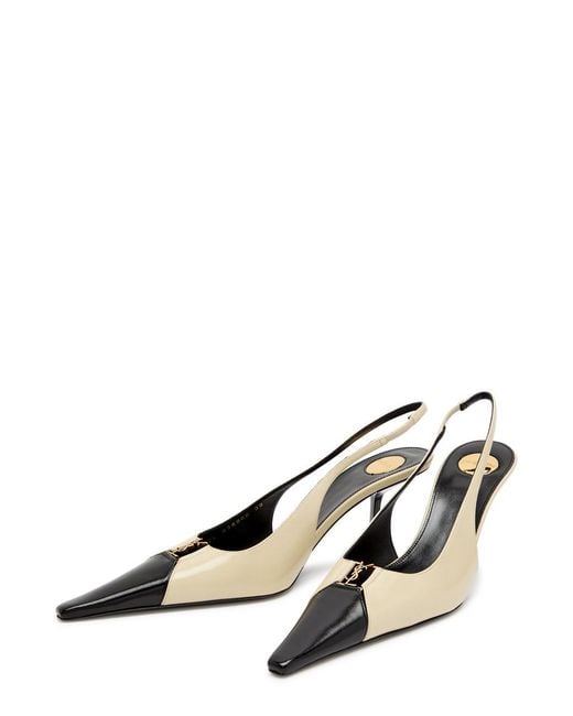 Saint Laurent Metallic Babylone 75 Panelled Leather Pumps
