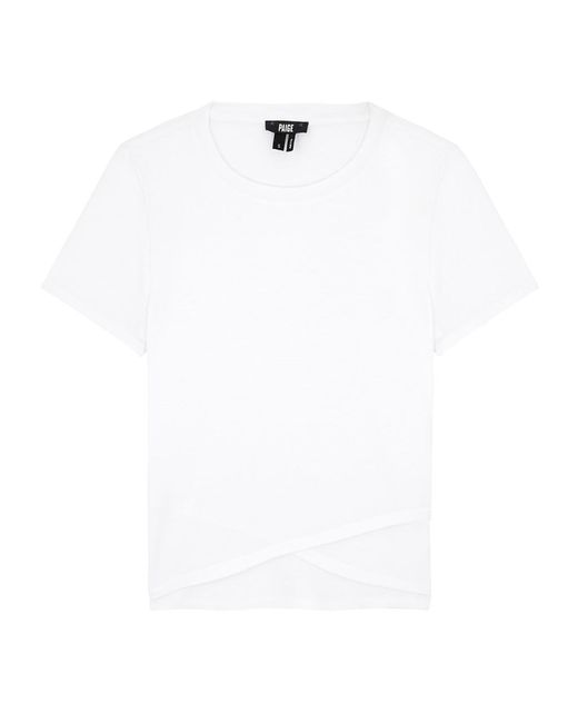 PAIGE White Noemi Stretch-Jersey T-Shirt