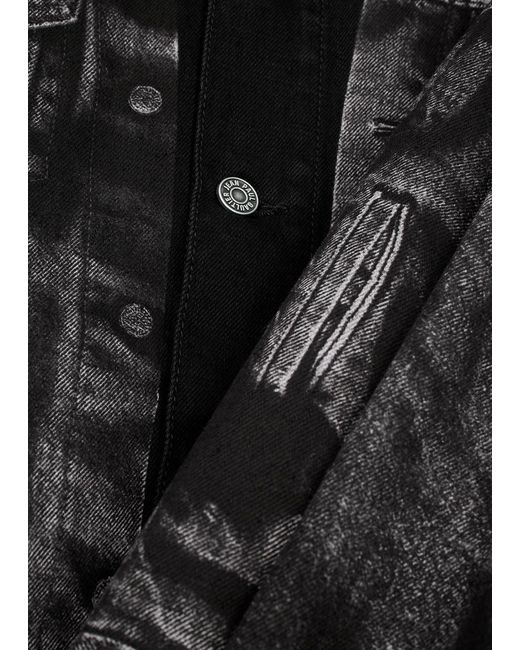 Jean Paul Gaultier Black Trompe L'oeil Printed Denim Jacket