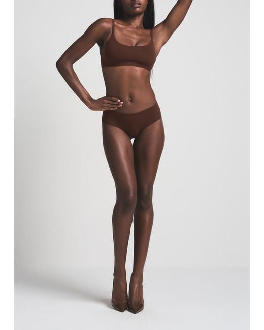 Skims Brown Stretch-Jersey Briefs