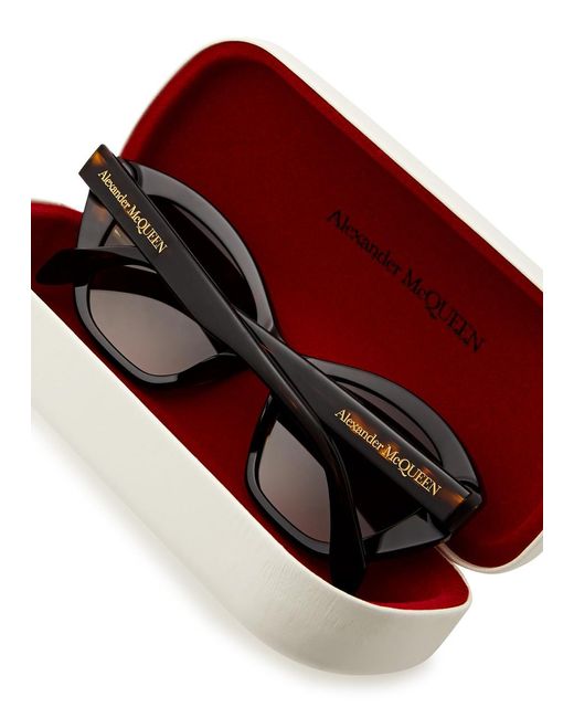 Alexander McQueen Brown Cat-eye Sunglasses
