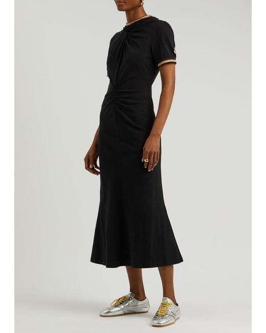 Wales Bonner Black The Wing Twisted Cotton Midi Dress