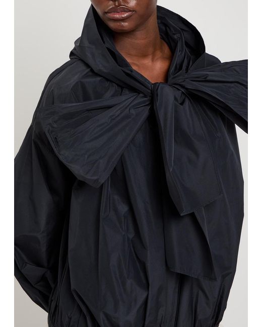 Moncler Blue Pecher Bow-Effect Hooded Shell Jacket