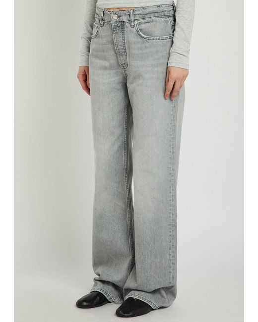 Anine Bing Gray Hugh Wide-Leg Jeans