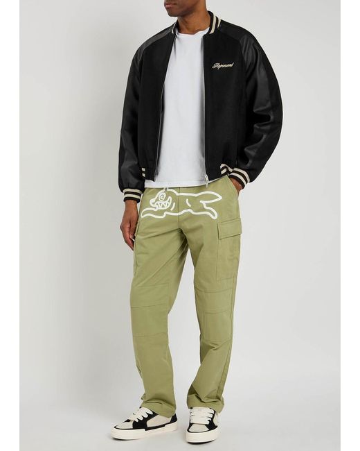 ICECREAM Green Logo-Appliquéd Twill Cargo Trousers for men