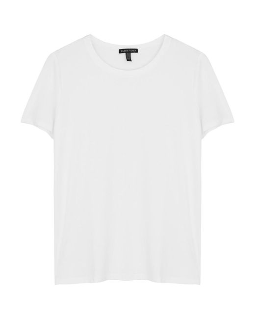 Eileen Fisher White Stretch-Jersey T-Shirt
