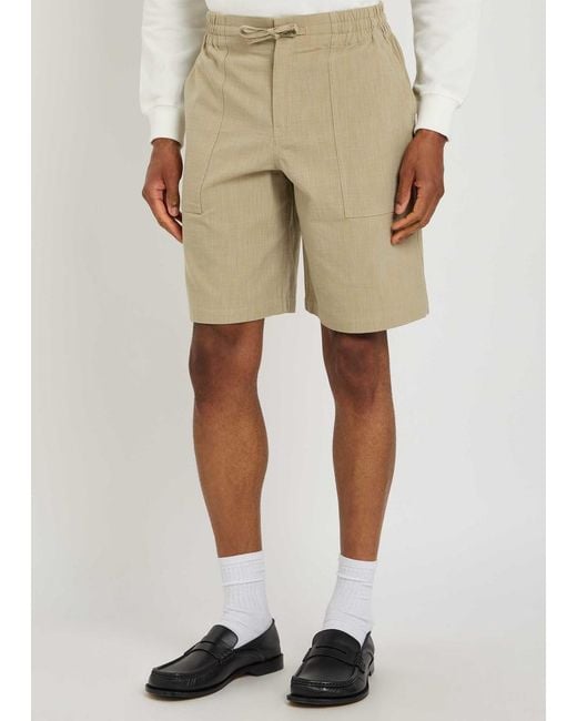 Drole de Monsieur Natural Short Elastiqué Textured Canvas Shorts for men