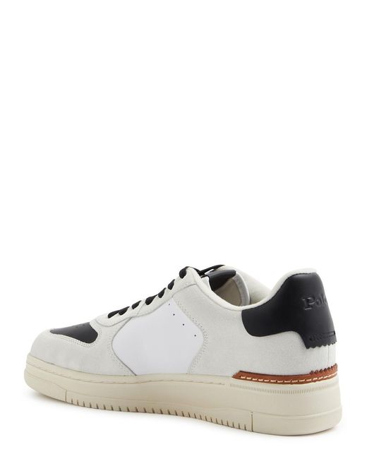 Polo Ralph Lauren White Masters Panelled Leather Sneakers for men