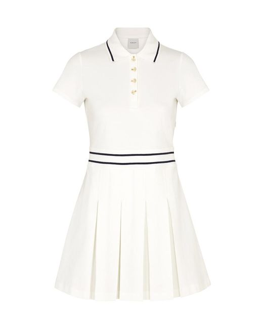 Varley White Amar Cotton-Blend Mini Dress
