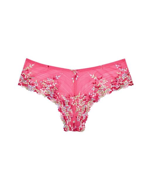 Wacoal Pink Embrace Floral-Embroidered Lace Briefs