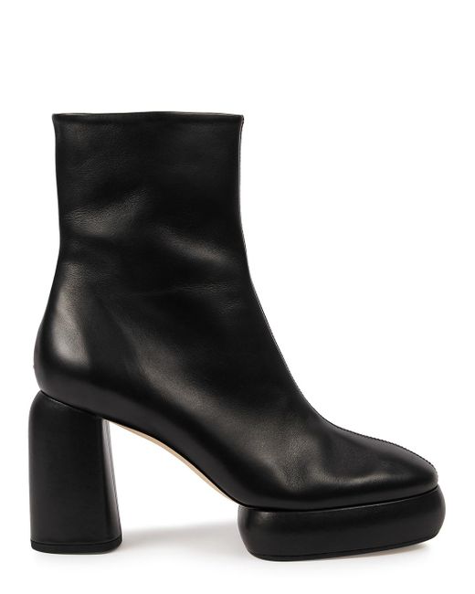 Aeyde Emmy 95 Black Leather Platform Ankle Boots | Lyst