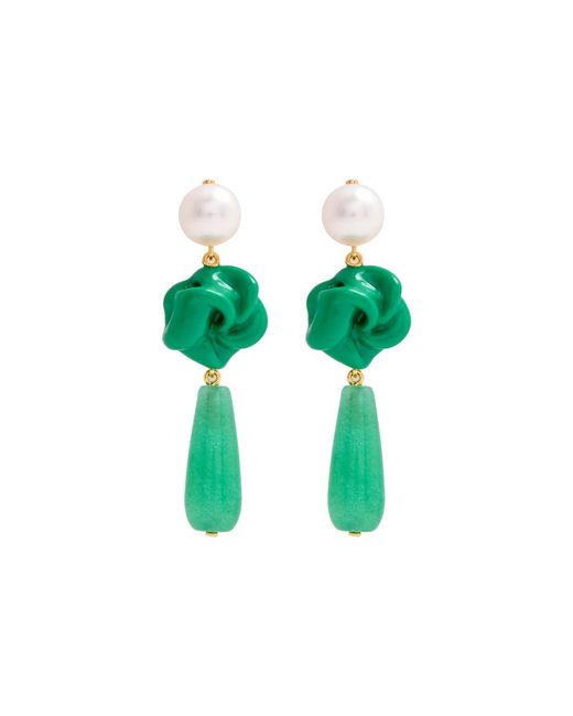 Completedworks Green The Depths Of Time 18Kt-Plated Drop Earrings