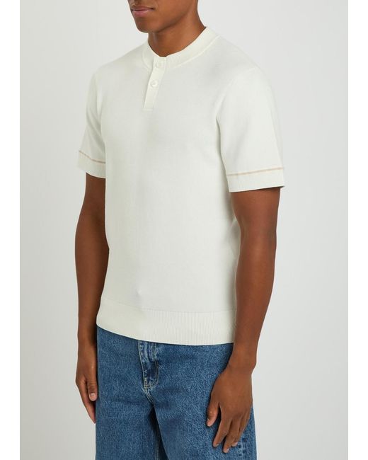 CHE White Casimir Knit Polo for men