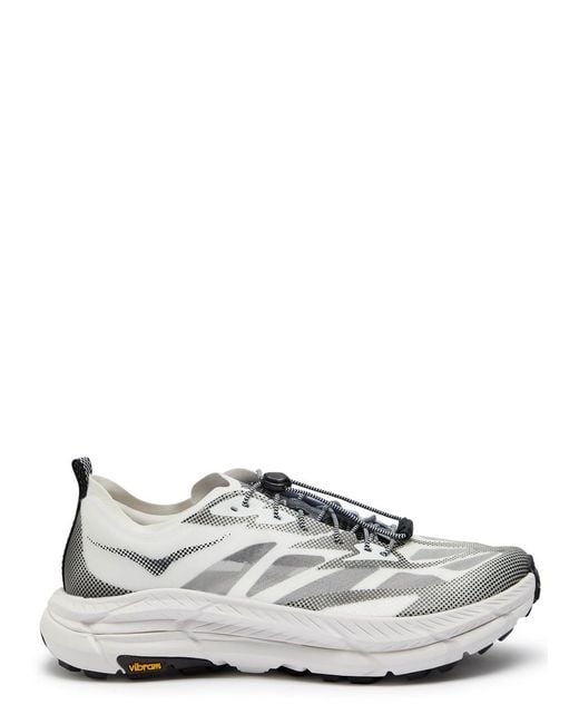 Hoka One One White Mafate Speed 4 Lite Panelled Sneakers for men