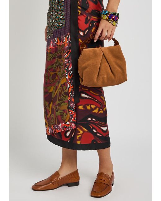 Dries Van Noten Brown Crisp Suede Top Handle Bag
