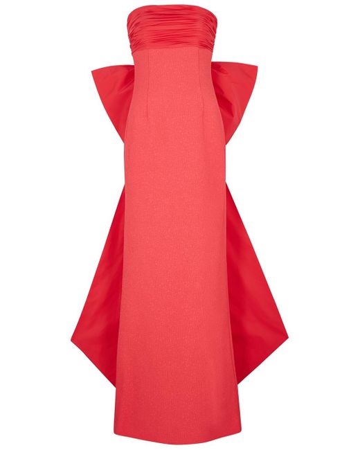 Rebecca Vallance Red Caitlin Pink Strapless Bow-embellished Gown