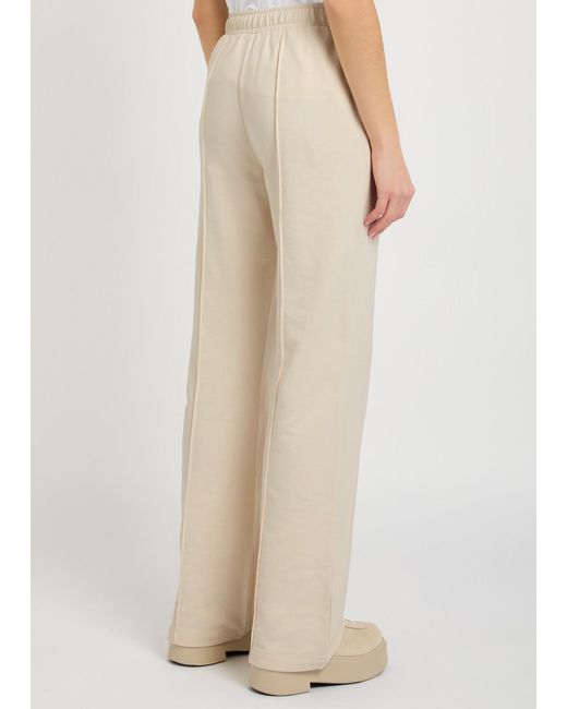 Moncler Natural Pintuck Straight-Leg Cotton Sweatpants