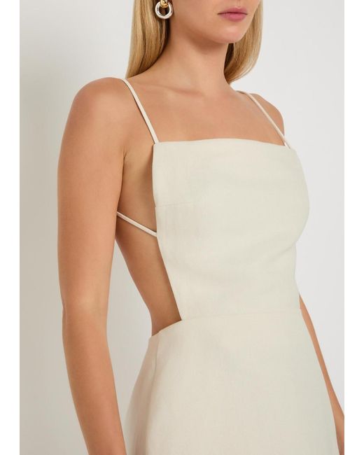 Calvin Klein White Henrietta Open-Back Canvas Mini Dress